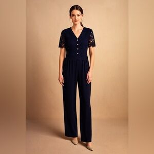 Tailleur Pantalon Jeffrey And Dora Taille 6 Avec Veste Assortie - Occasion Très Bon état, Couleur Noir/pourpre